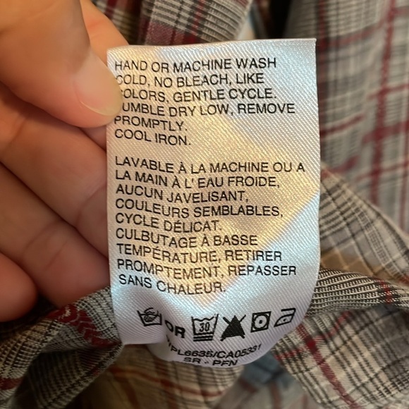 NWT Woolrich Mercer shirt Sz LP Plaid opalescent pearl snaps gray red black - Picture 12 of 12